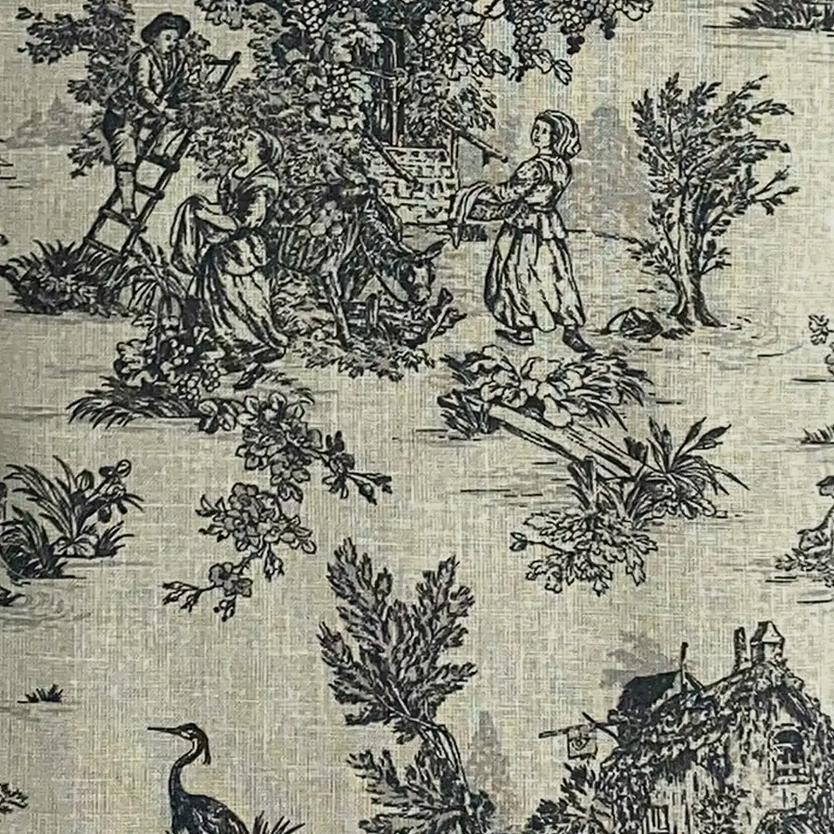 Coussin - Toile de Jouy Noir