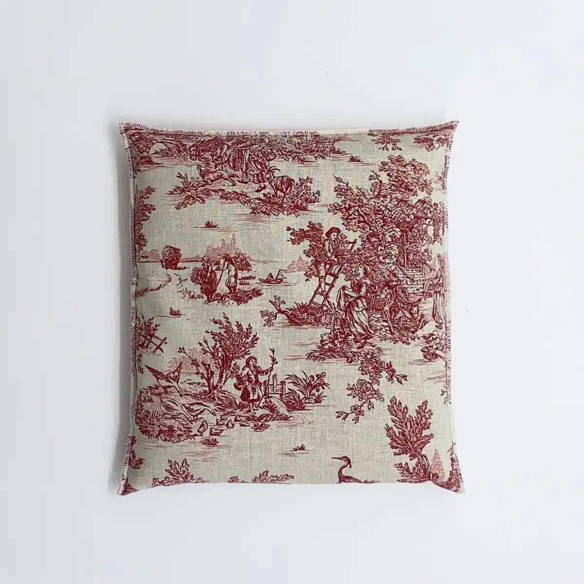 Coussin - Toile de Jouy Rouge
